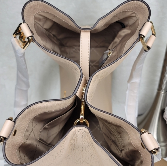 🍒 NWT Michael Kors 2 SET Convertible Shoulder Bag Tote Purse Wallet Signature - Picture 9 of 14